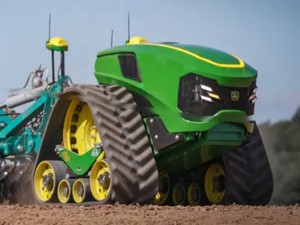 Futuristic tractor prototype by John Deere controlled by artificial intelligence